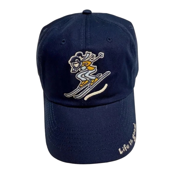 Life Is Good Unisex Baseball Hat Cap Skiing Girl Blue Adjustable Dad Hat NWT - Picture 5 of 9